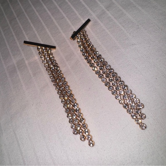 Gold-Tone Crystal Drop Earrings - Picture 2 of 6